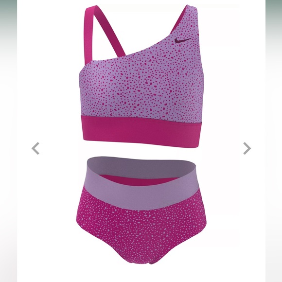 Nike Swim Nike Girls Asymmetrical Top And High Waist Swimsuit